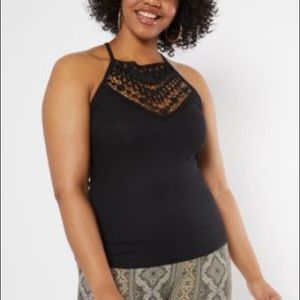 Women’s Plus Size 3X Crochet Black Tanktop